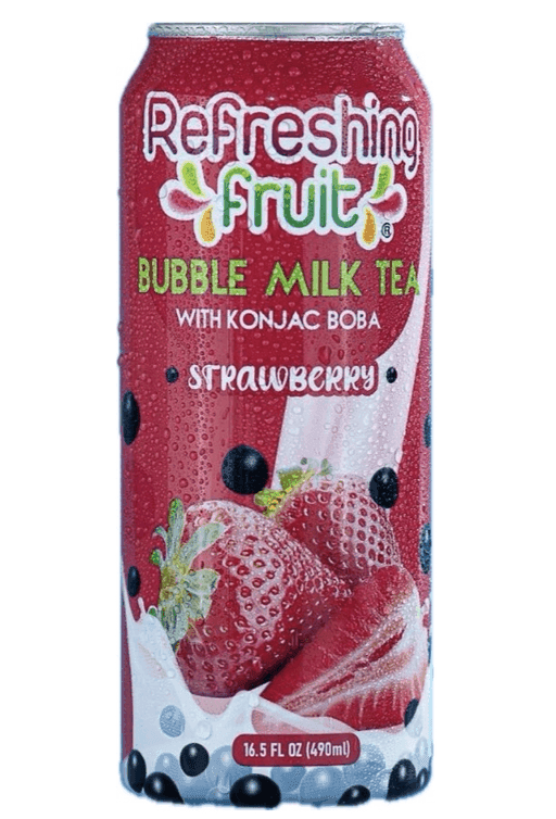 REFRESHING FRUIT BUBBLE MILK TEA STRAWBERRY 12/ 490 ML