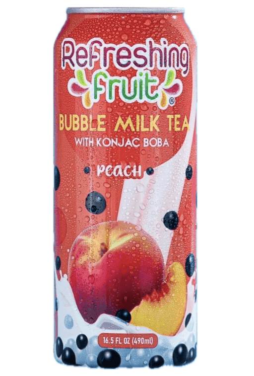 REFRESHING FRUIT BUBBLE MILK TEA PEACH 12/ 490 ML