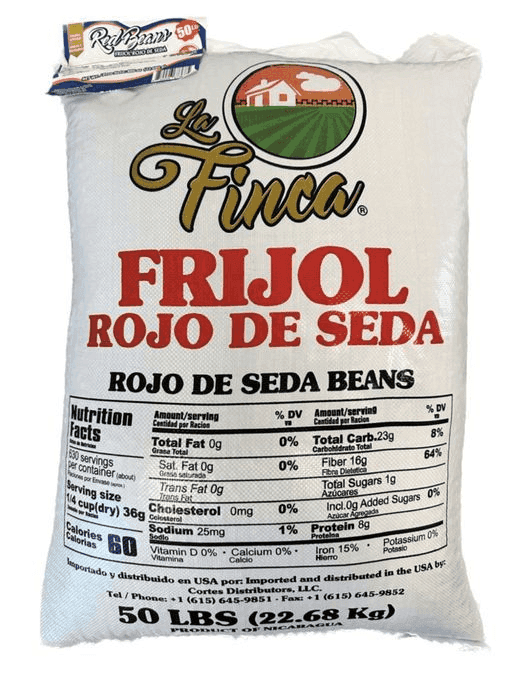 LA FINCA FRIJOL ROJO DE SEDA 50 LBS
