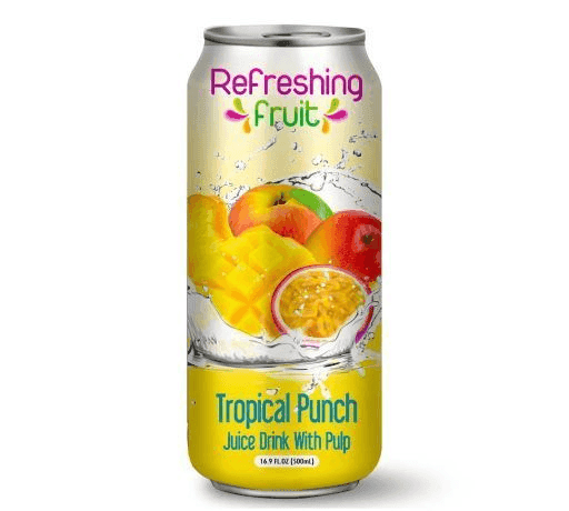 REFRESHING FRUIT LATA TROPICAL PUNCH 24/ 500 ML.