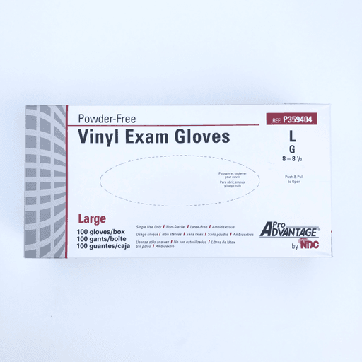VINYL Gloves - NON LATEX - Powder-FREE - LARGE -100/box