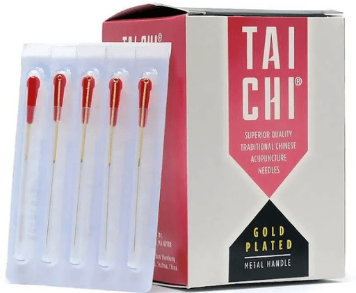 Tai Chi 24K Gold Plated Acupuncture Needles - 0.25 x 25 mm - Box of 100