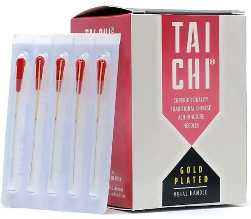 Tai Chi 24K Gold Plated Acupuncture Needles - 0.18 x 25 mm - Box of 100