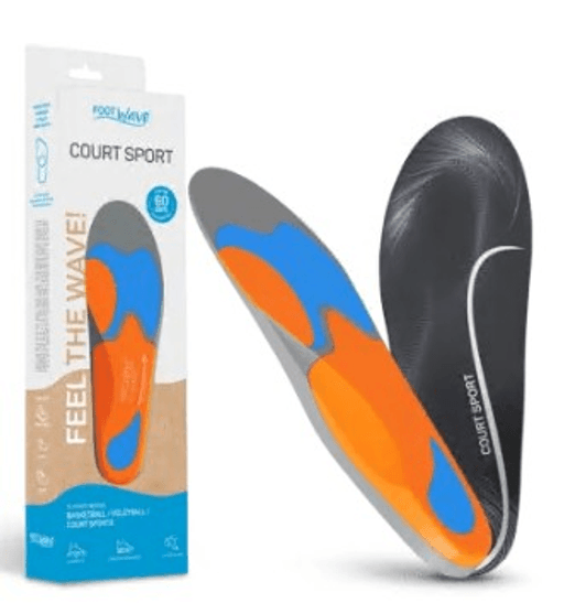 FootWave DYNAMIC Court Sport Insoles - XSmall (Men's 6-7, Women's 7-8) - Designed specifically for the rigors of indoor and court sports.